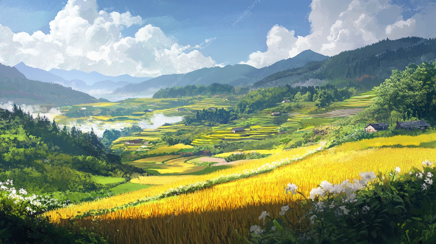 田园风光油画美景