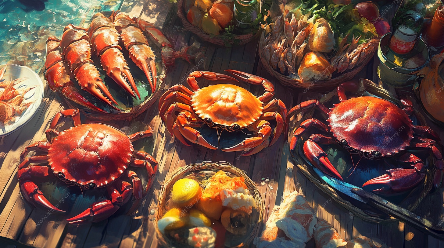 海鲜盛宴摆拍