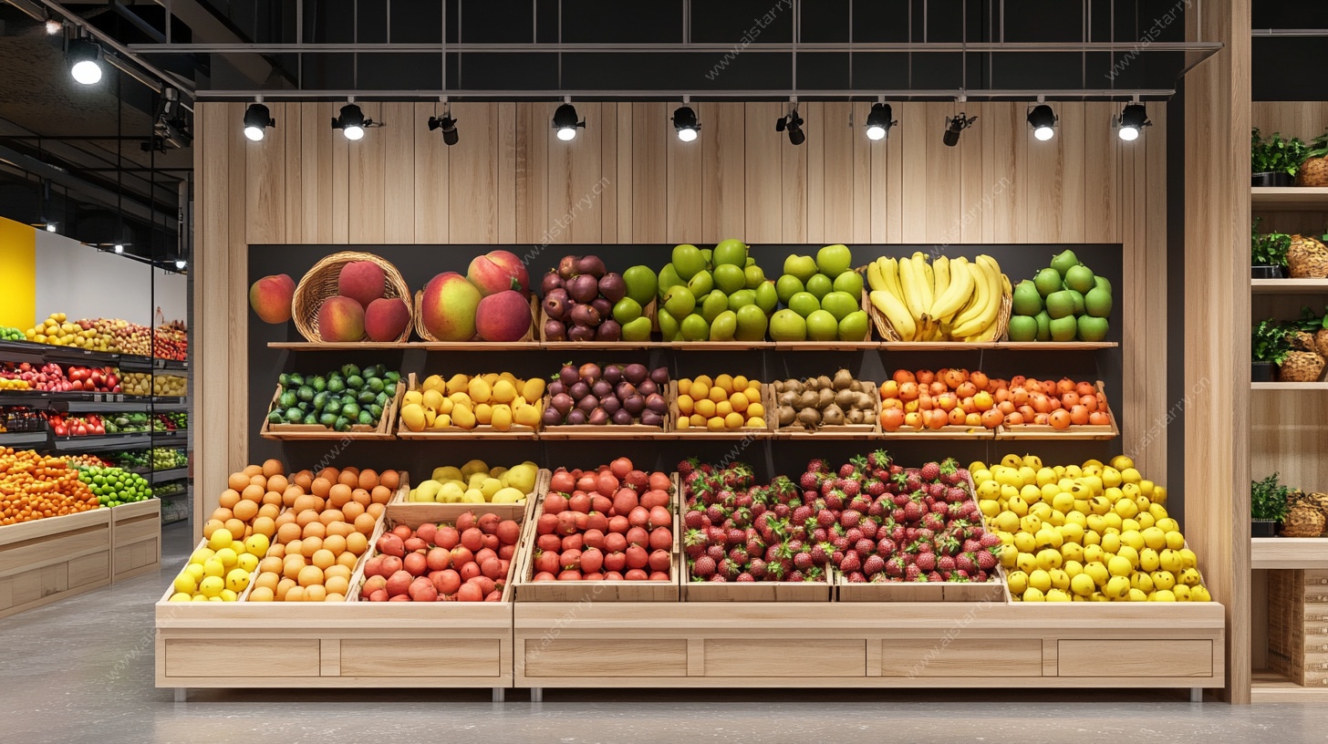 超市水果区陈列效果图