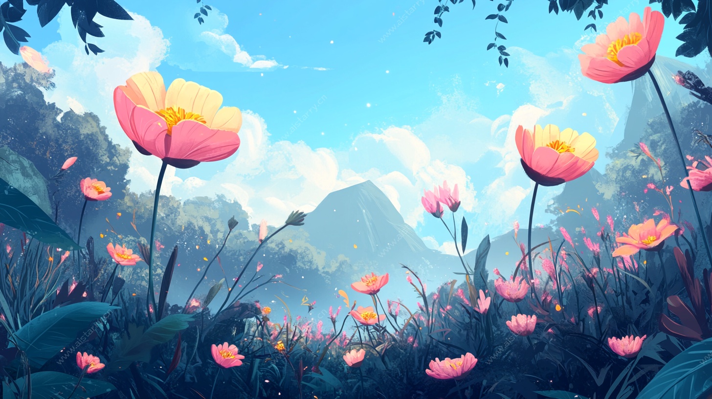 梦幻花卉山谷景观