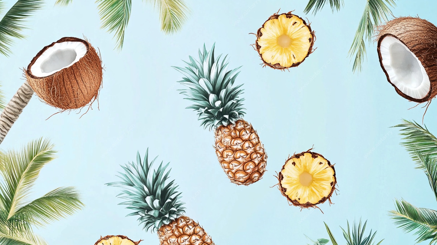 热带水果清新插画