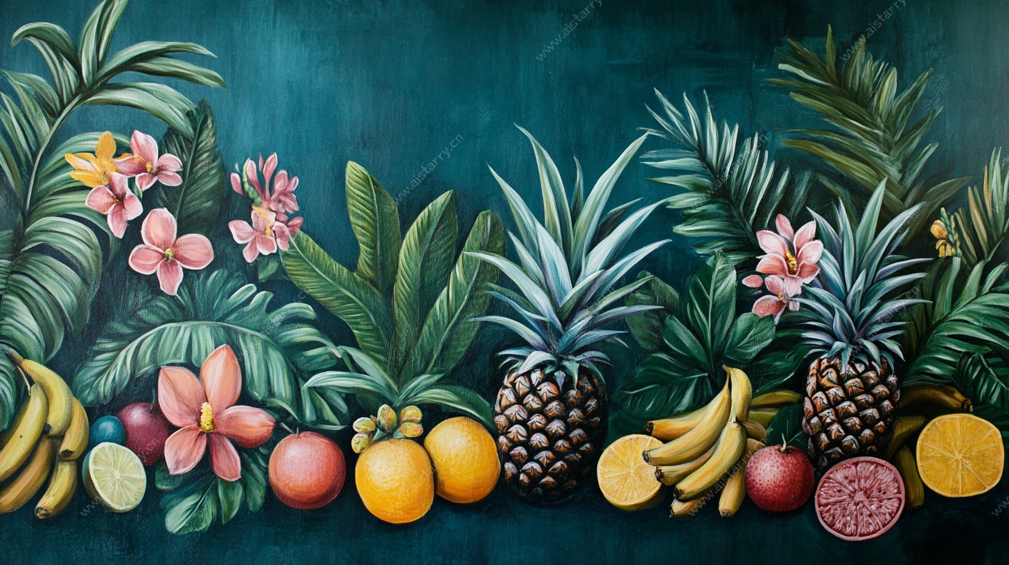 热带水果花卉装饰画