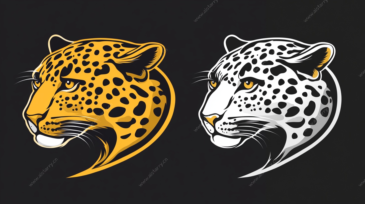 双豹头像标志设计