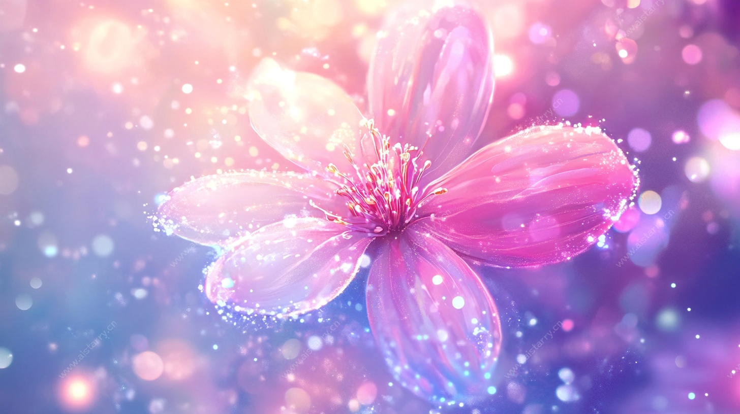 梦幻粉色花朵背景图