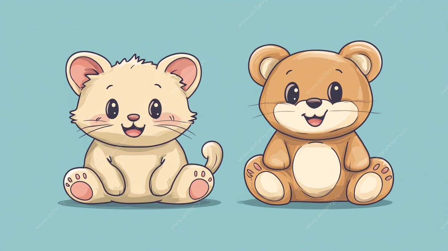 可爱小猫小熊卡通形象