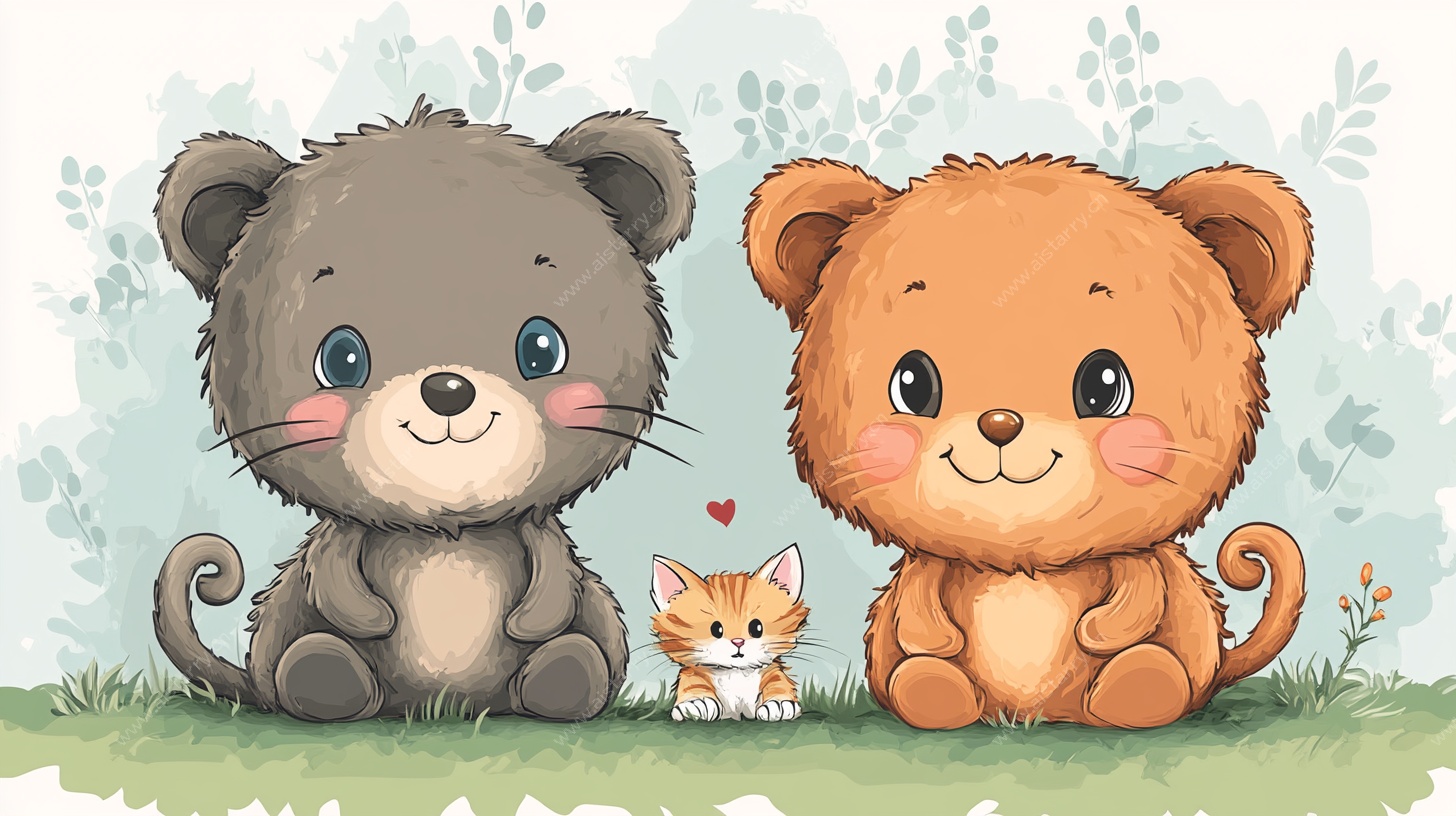 三只萌宠的温馨时刻