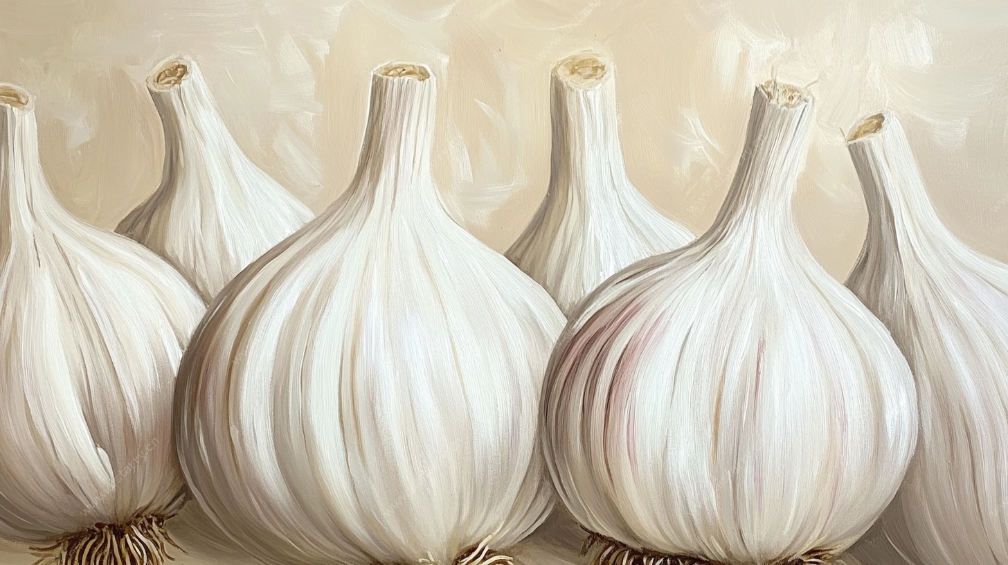 新鲜大蒜静物特写