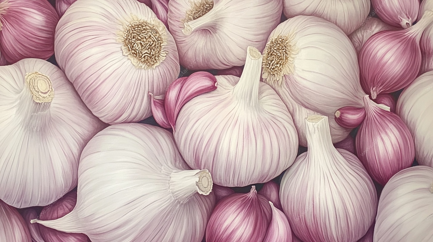 饱满大蒜特写图