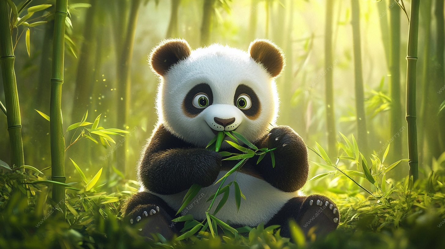 竹林萌趣熊猫