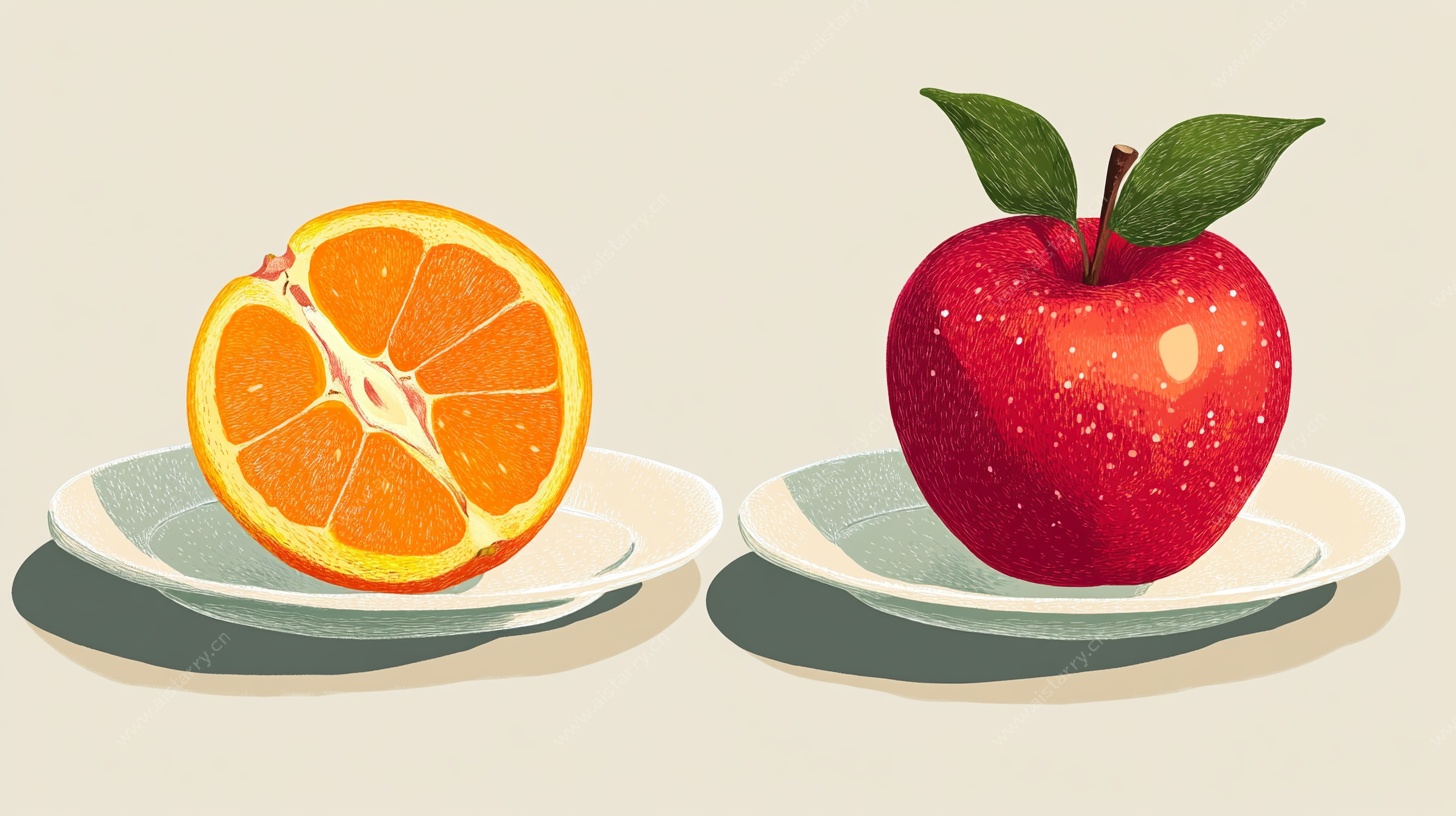 盘子上的苹果与橙子