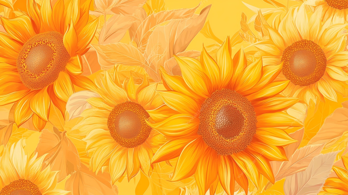 灿烂向日葵花卉图案