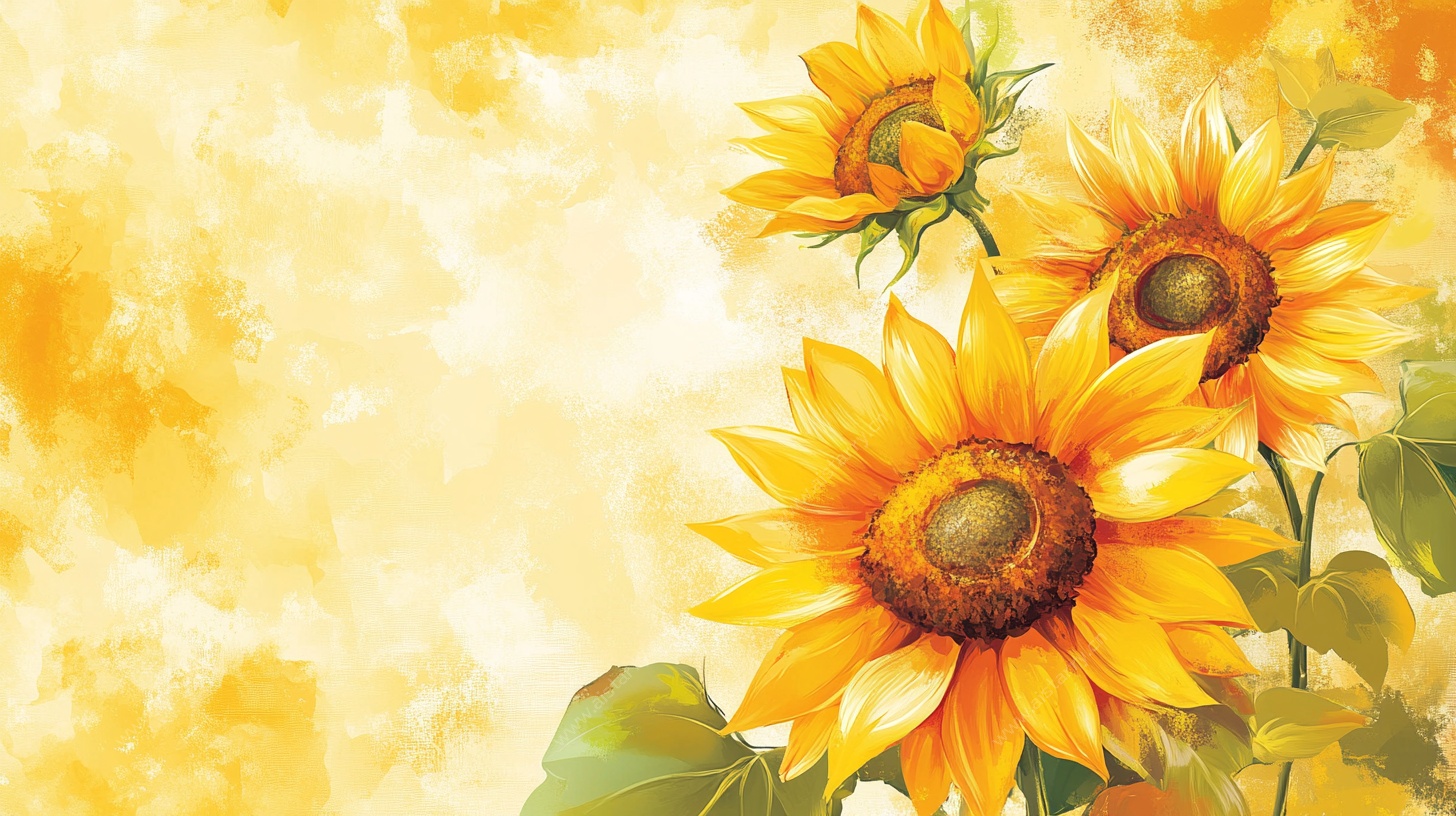 向阳而生向日葵水彩画