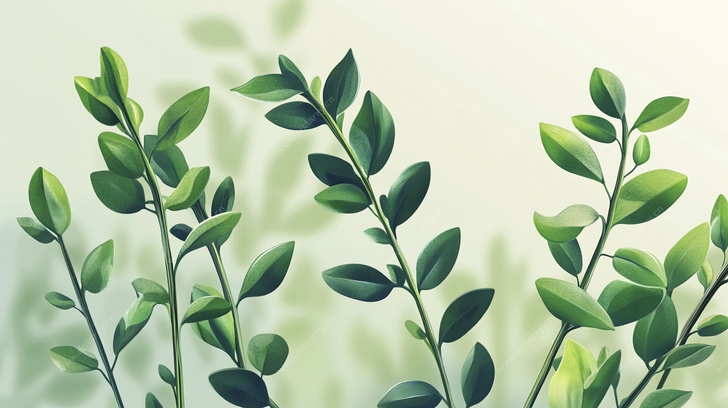 清新绿叶插画