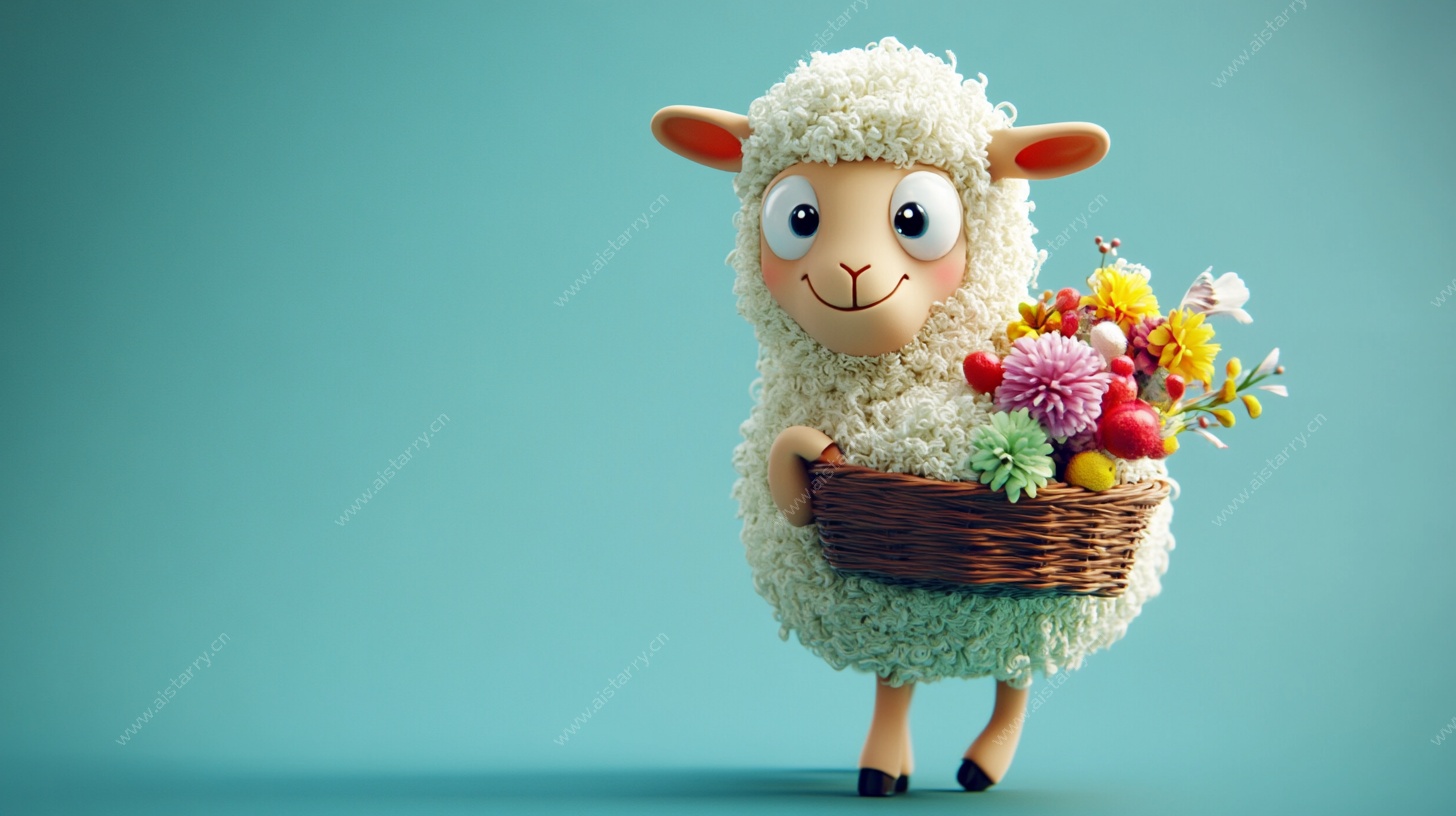 提篮小羊的缤纷花世界