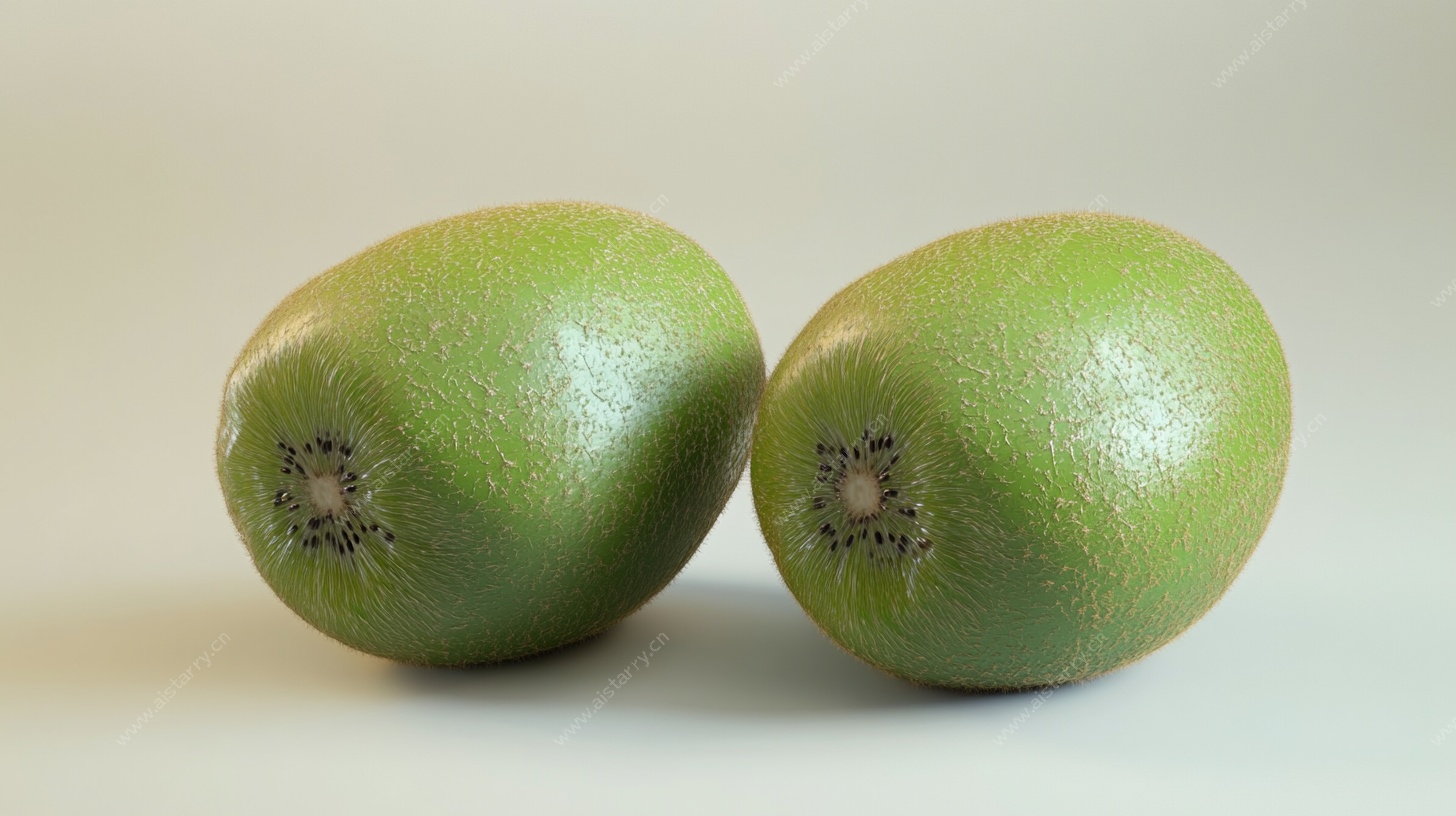 两个绿猕猴桃特写