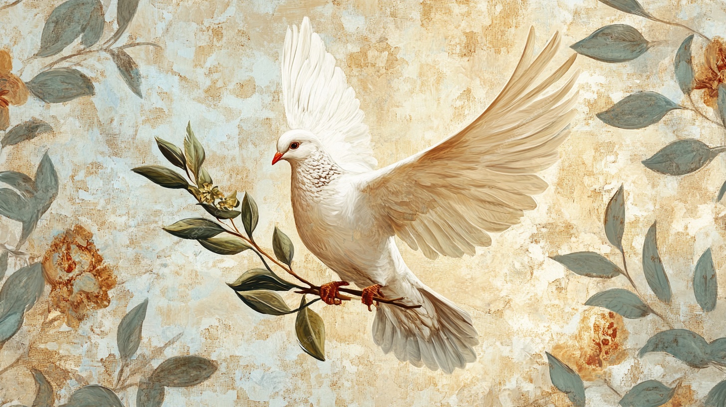 白鸽栖枝图