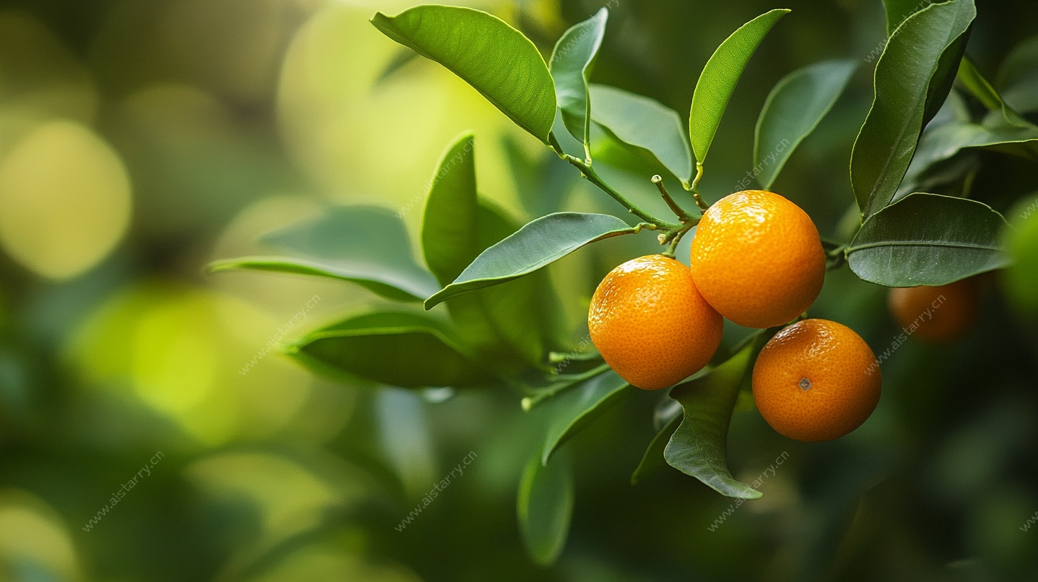 枝头金橘挂绿叶