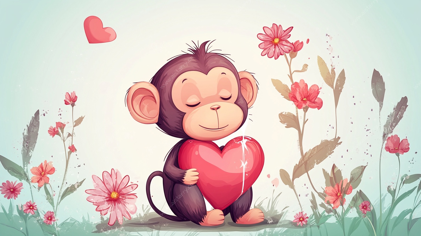 抱心小猴的浪漫花田