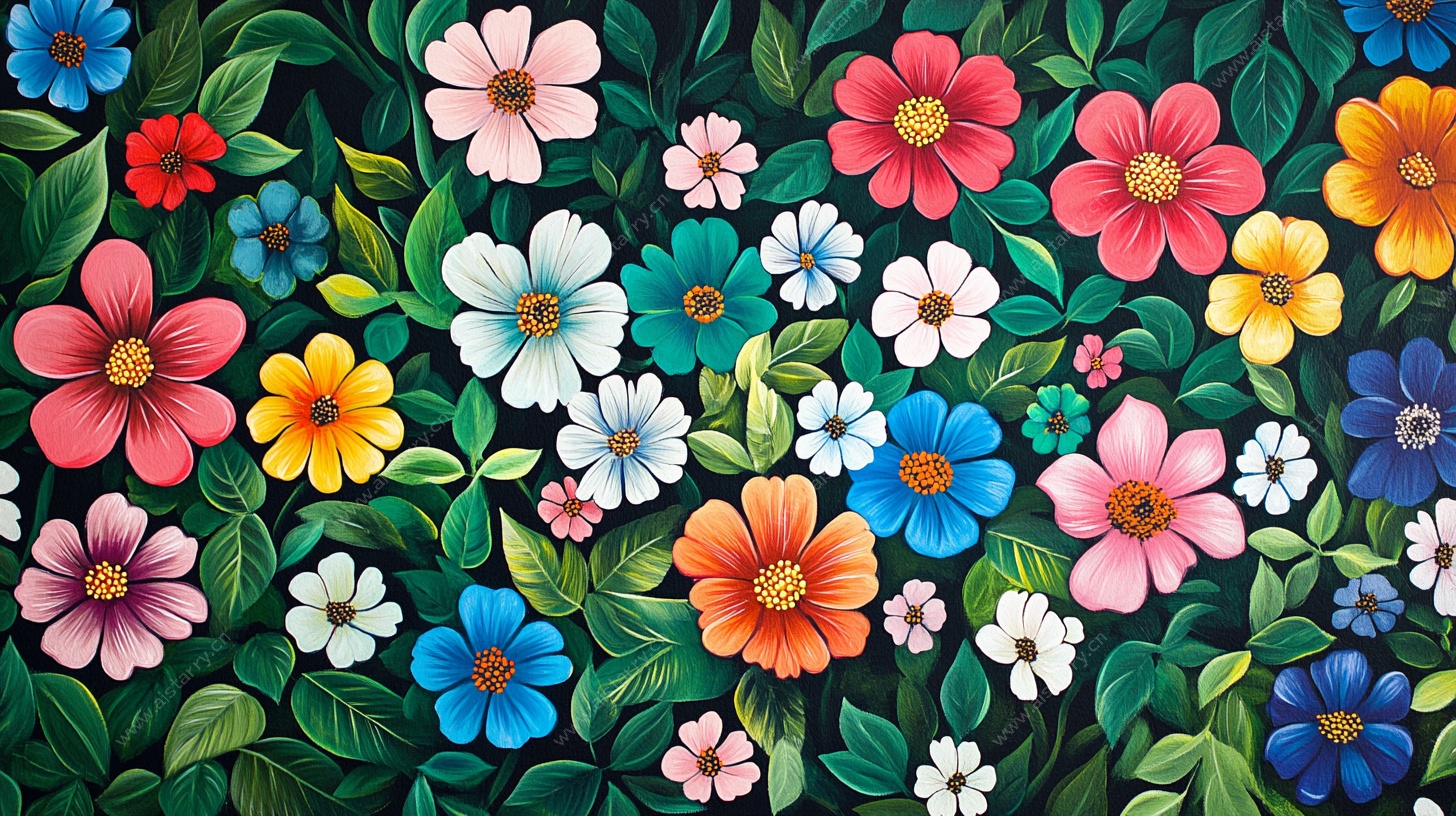 缤纷花卉图案