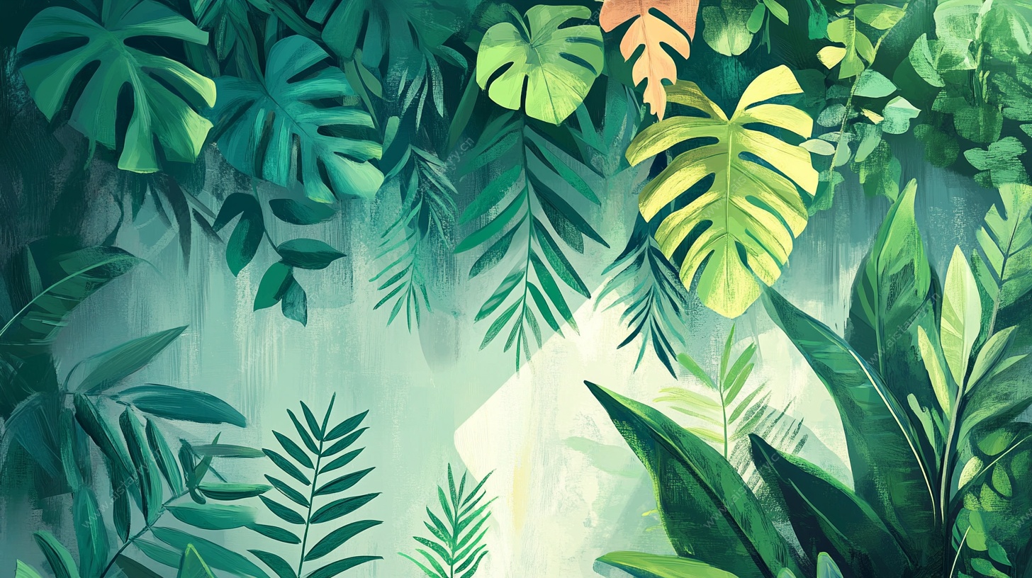 热带植物背景插画