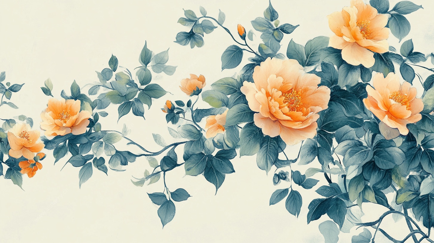 中式风花卉装饰图案