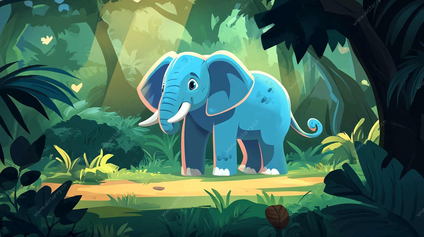 蓝色大象的丛林奇遇