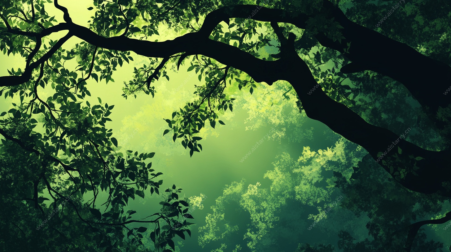 梦幻森林绿意树冠景象