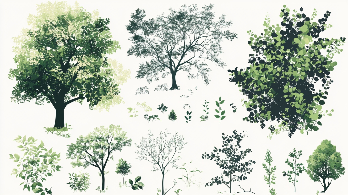 多样树木插画素材集合