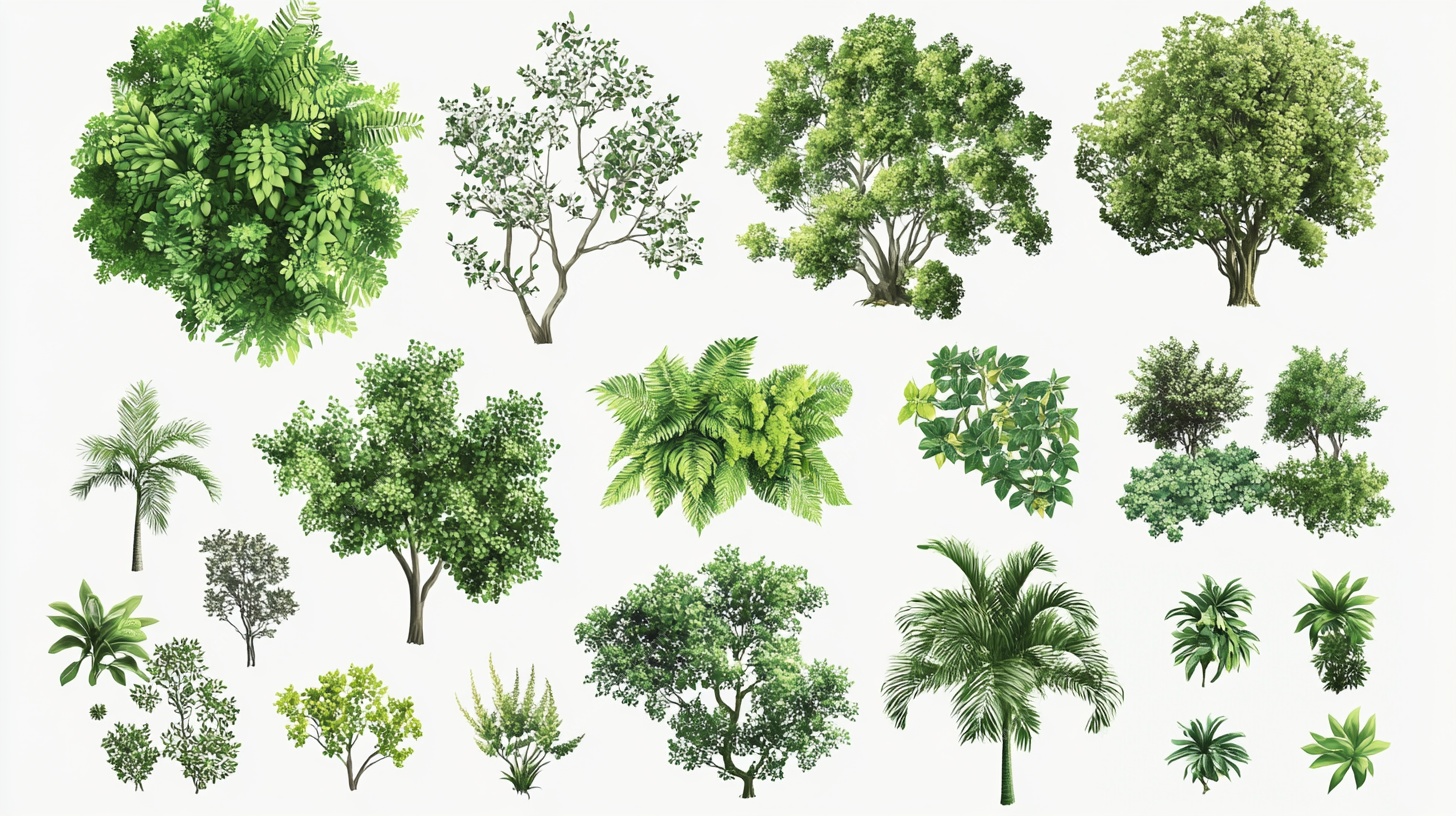 多样绿植顶视图素材