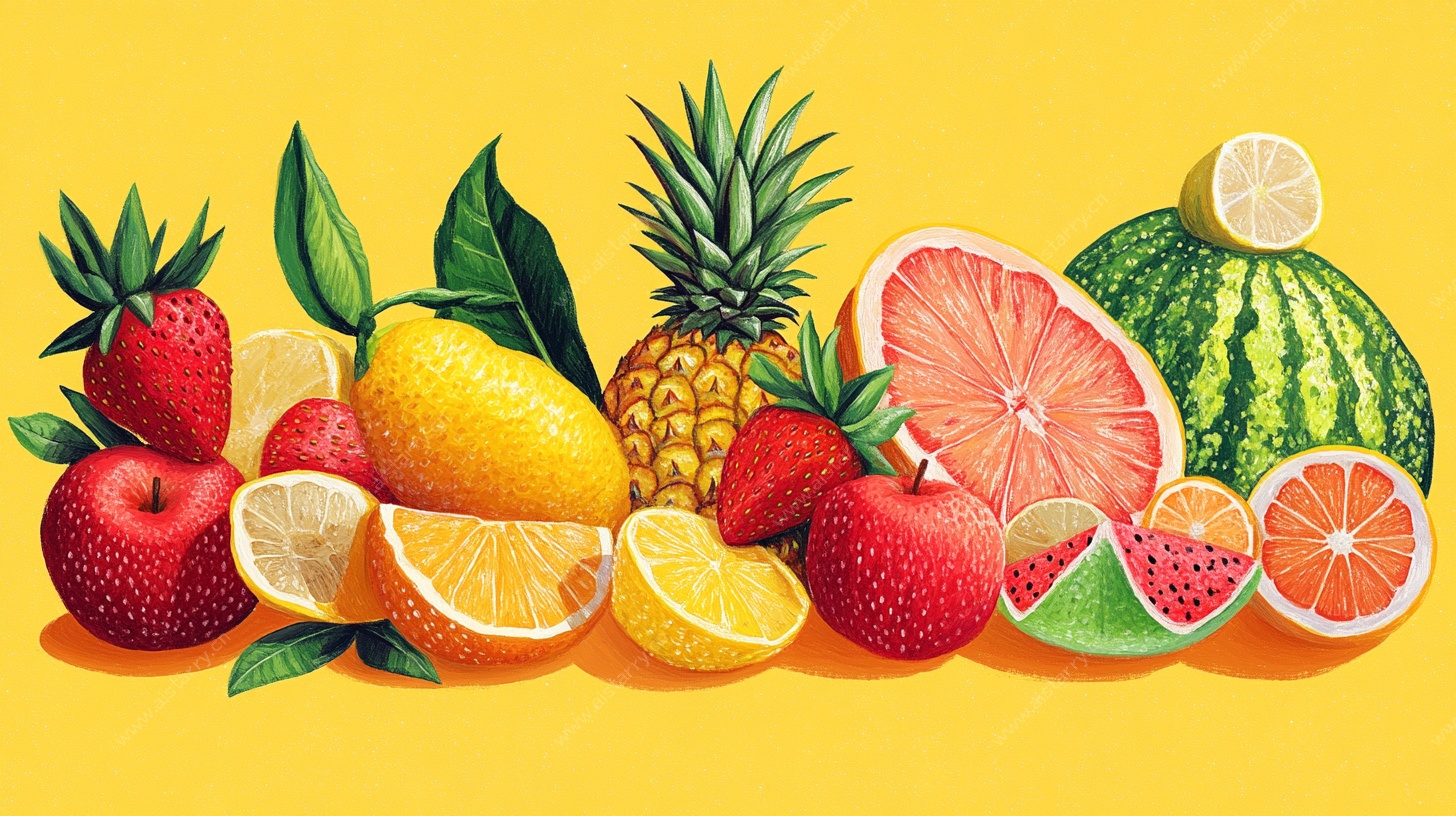缤纷水果插画