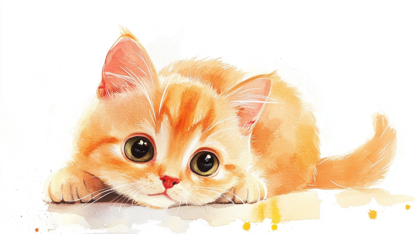 趴着的可爱小橘猫