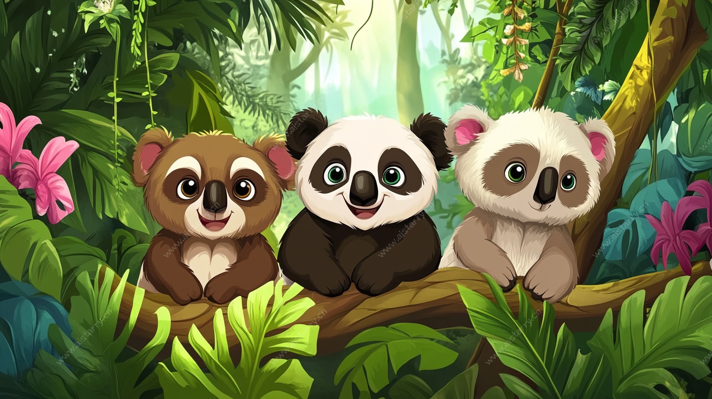 三只萌宠的丛林奇遇