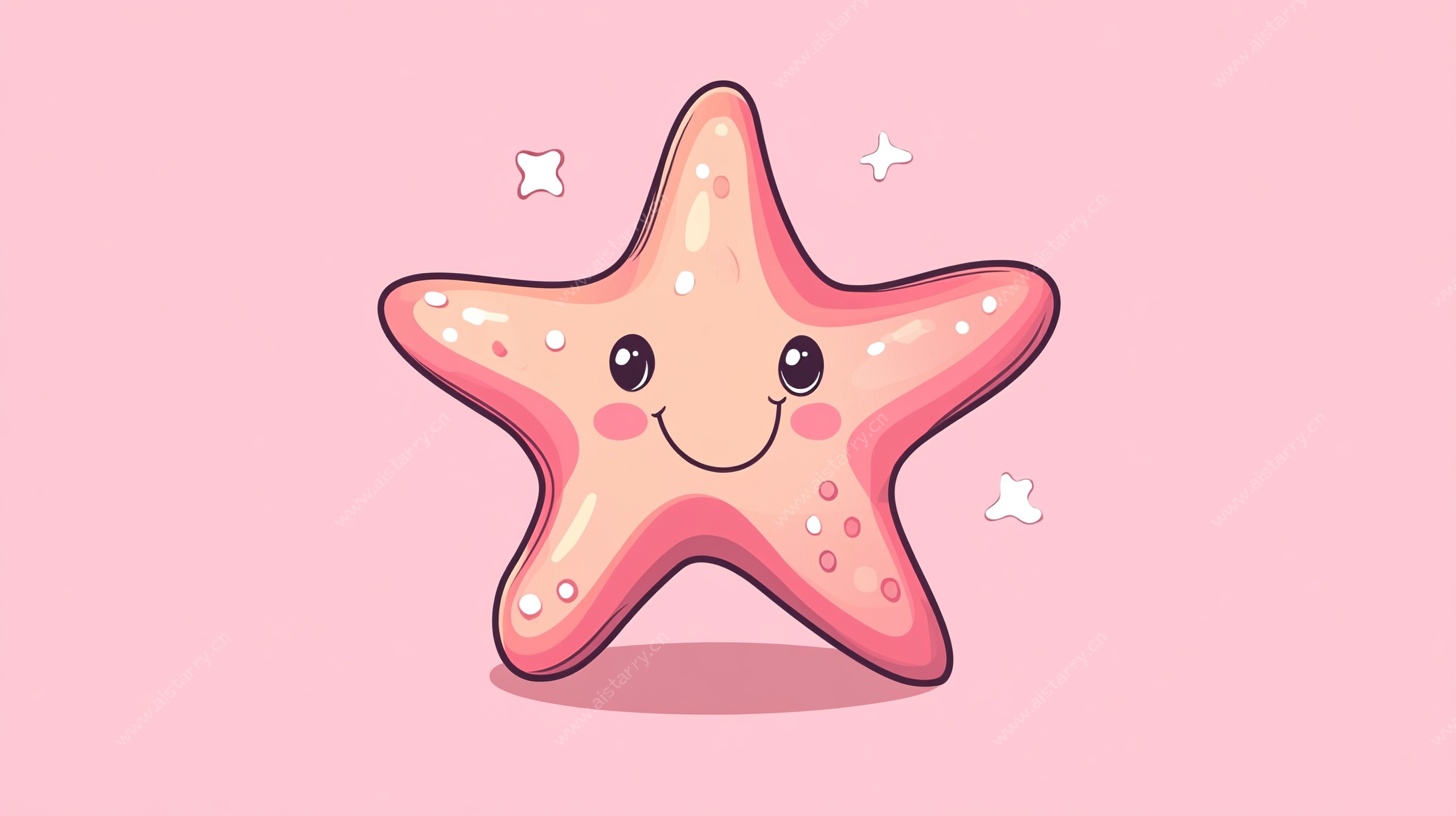 可爱粉色海星卡通插画