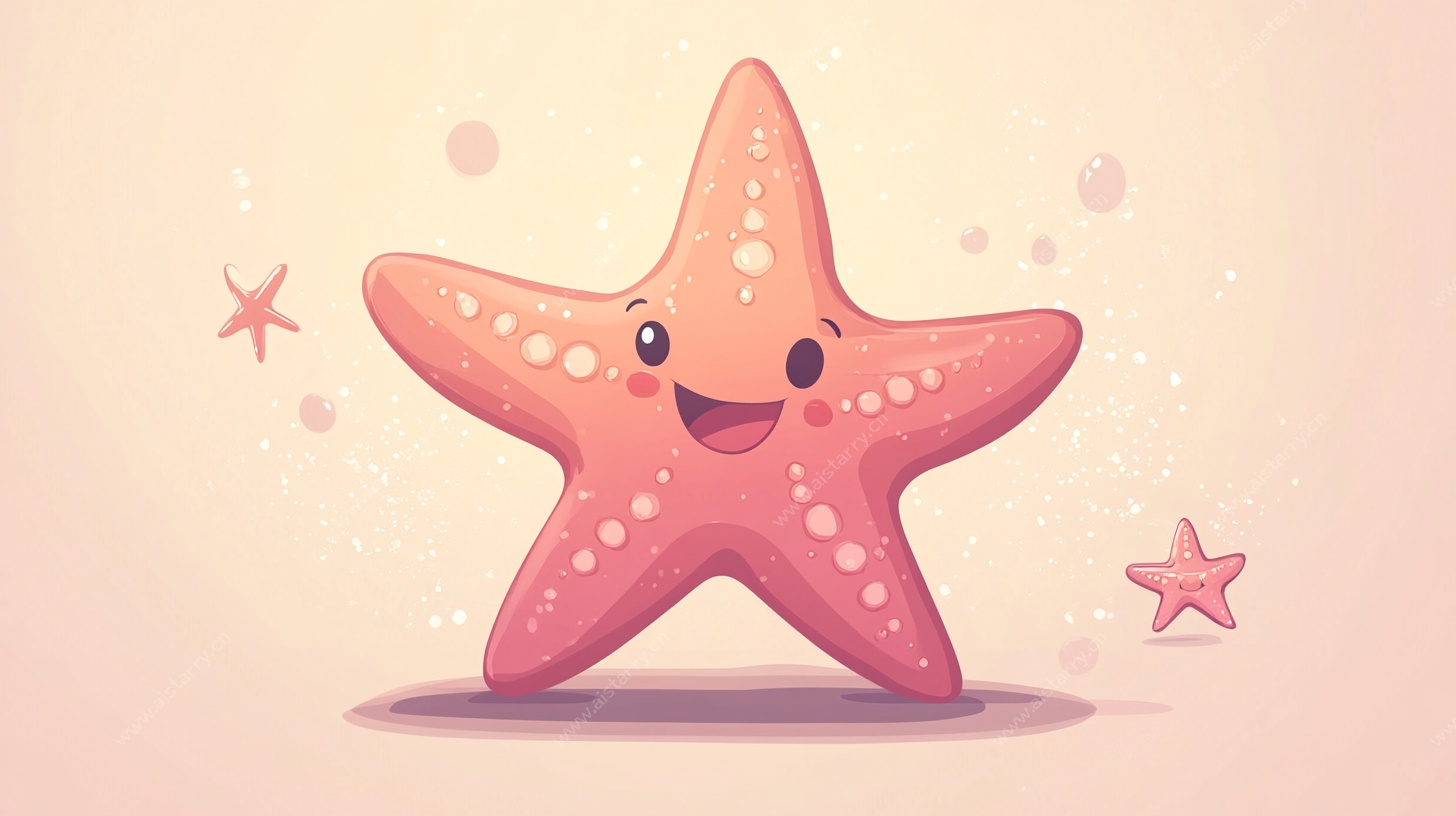 可爱微笑海星插画