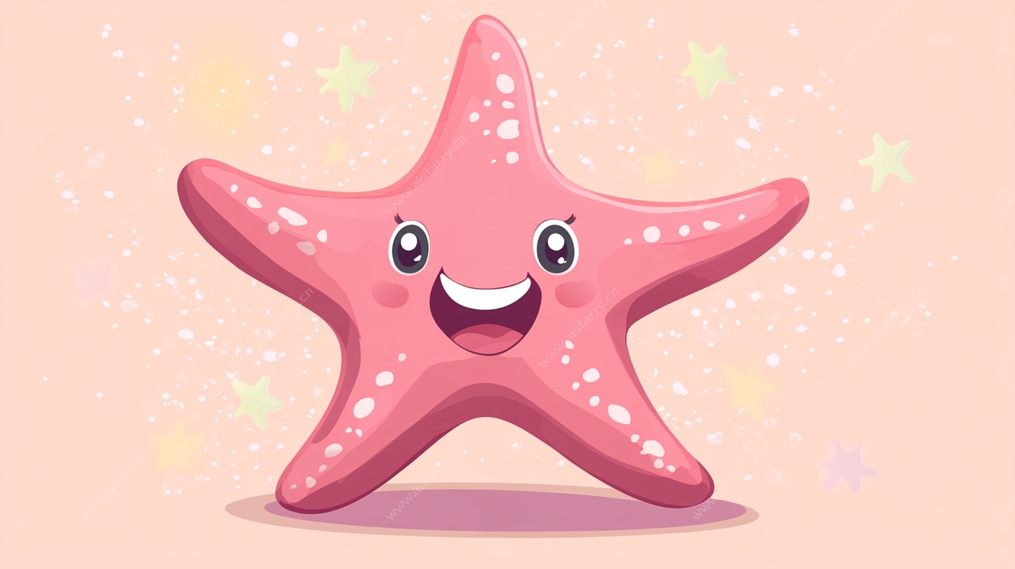 可爱粉色海星卡通形象