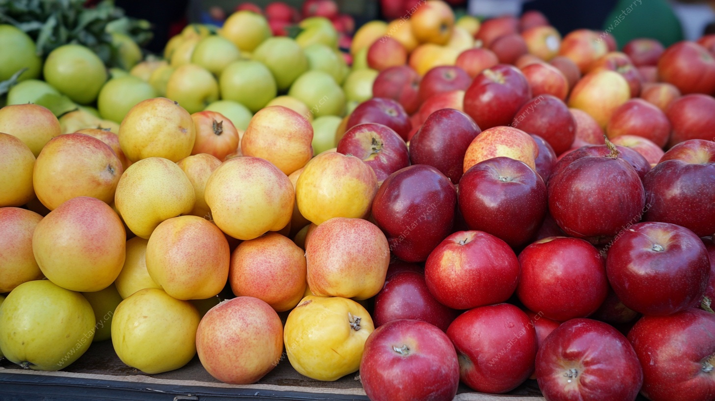 多彩新鲜水果堆