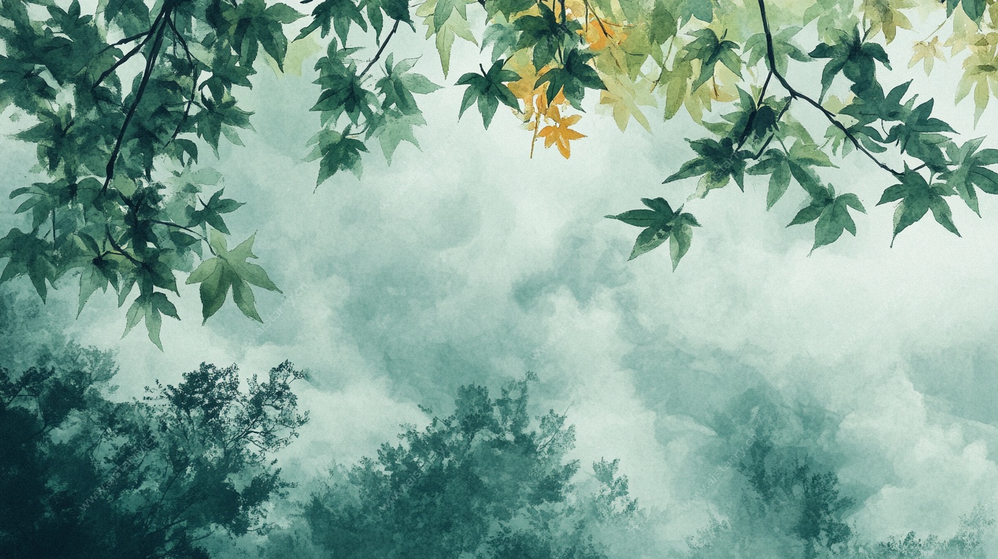 林间绿意朦胧景