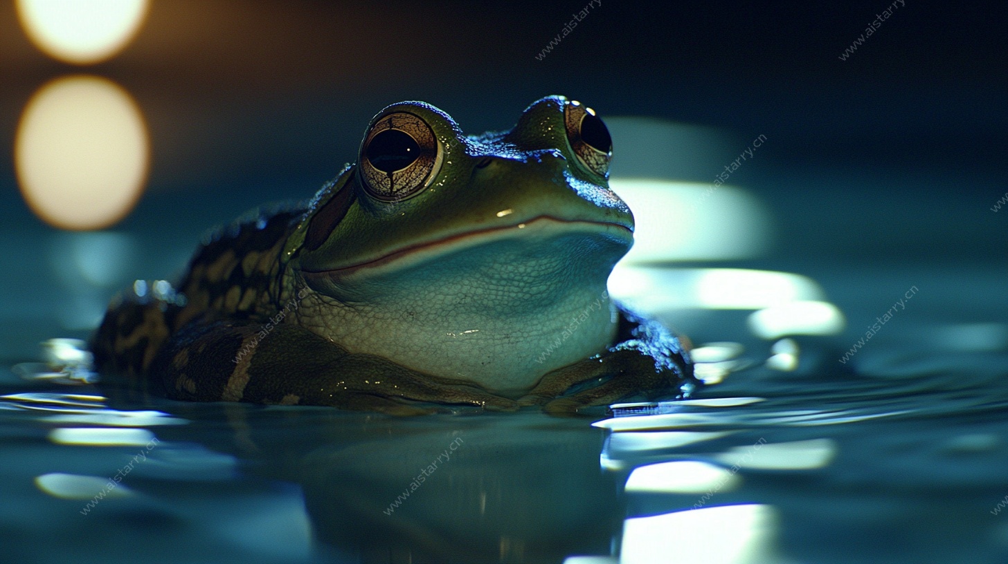 水中青蛙特写