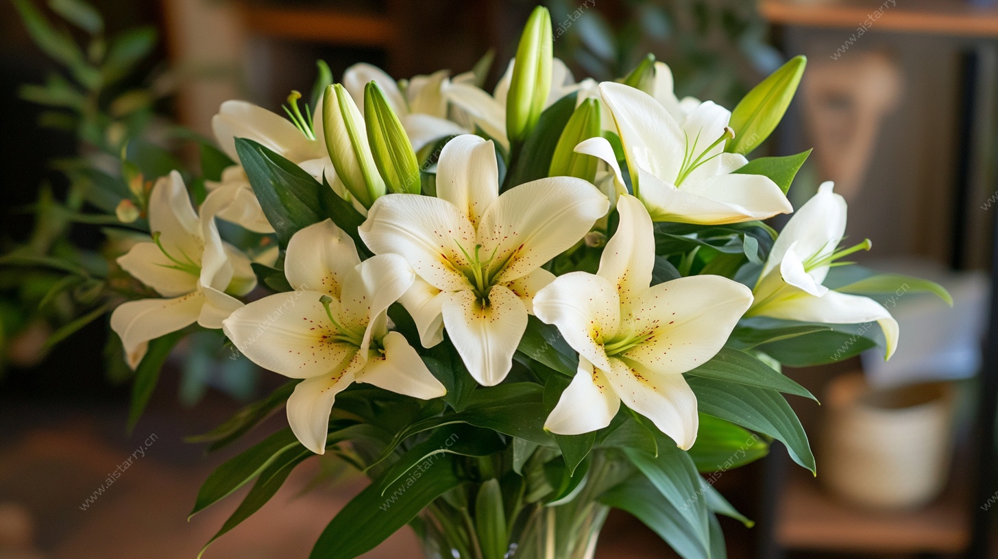 白色百合花束 清新雅致