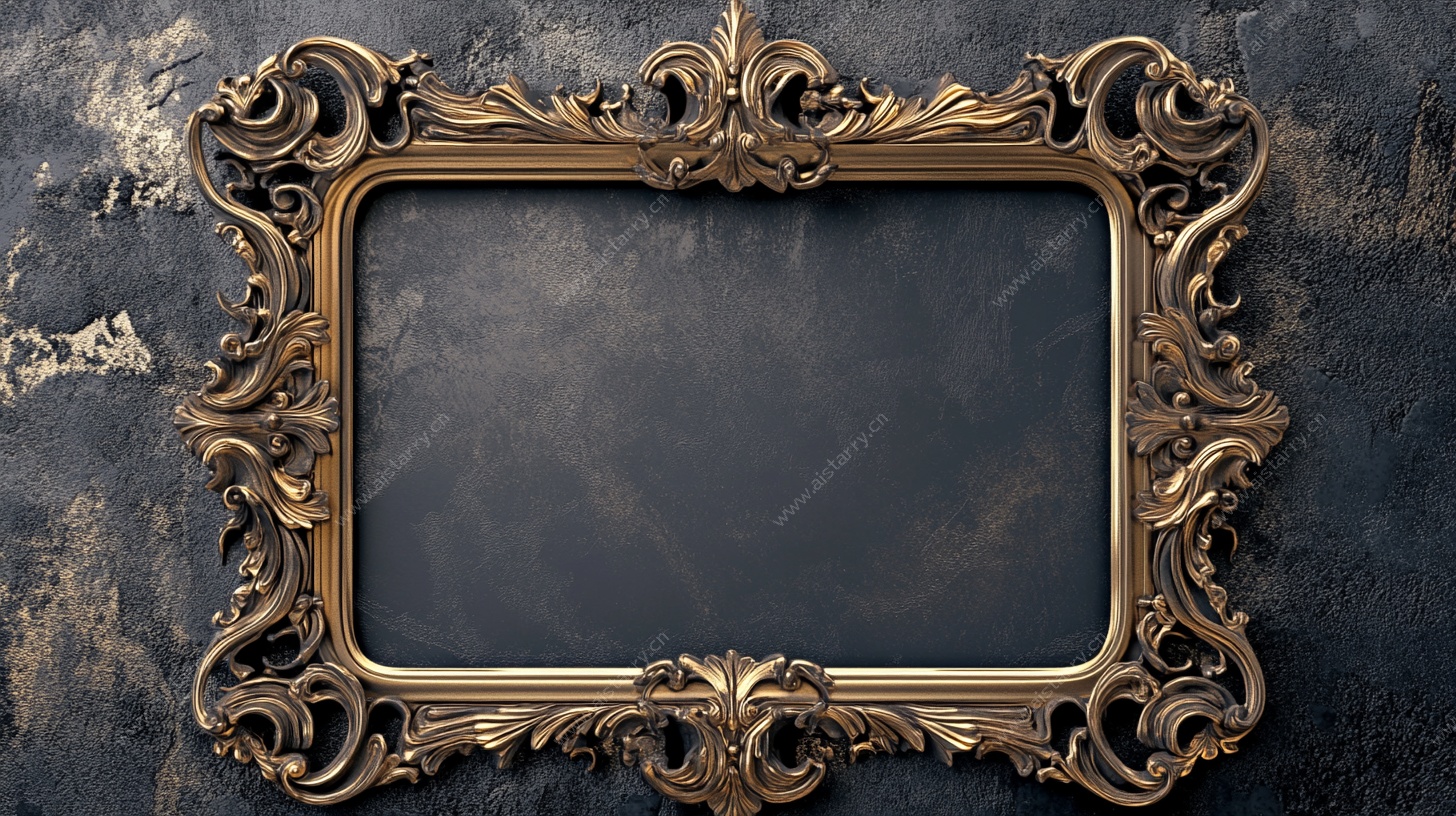 古典金色雕花相框背景