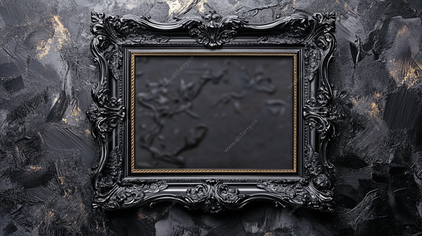 复古黑金相框装饰图