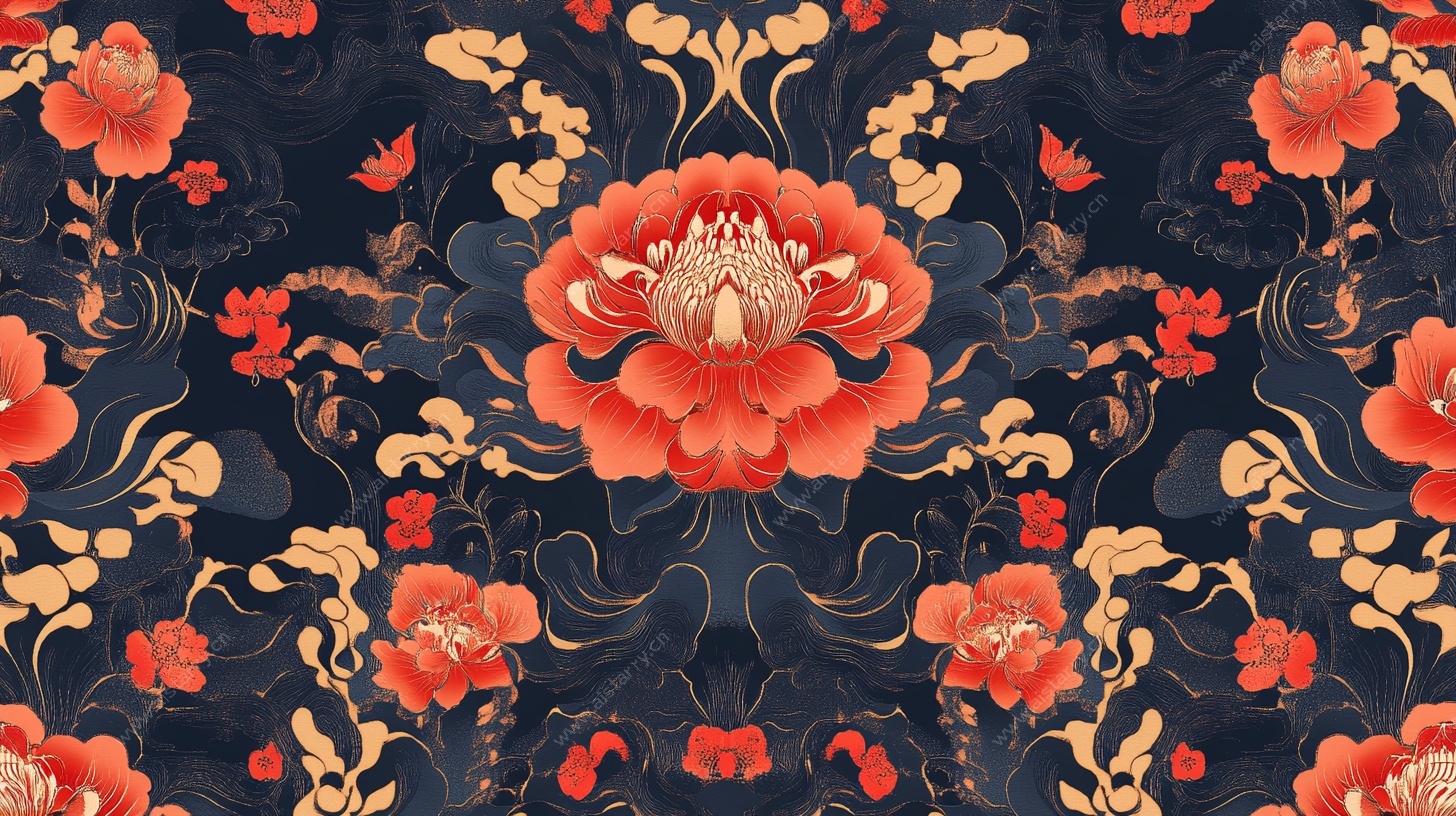 中式繁花锦簇复古花纹图案