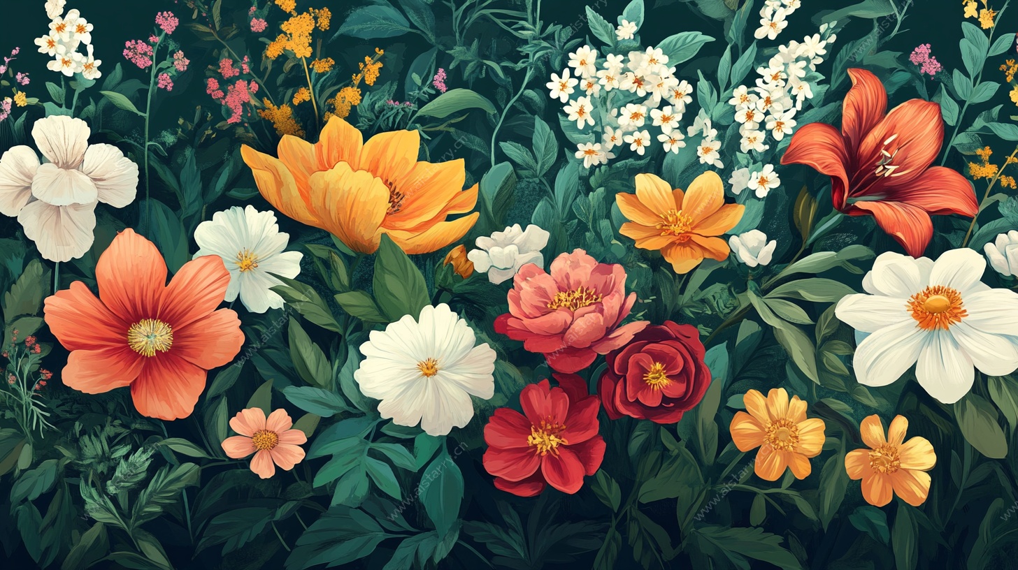 多彩花卉装饰画