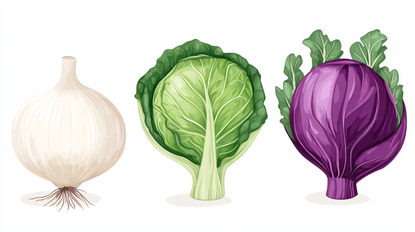 三种蔬菜插画