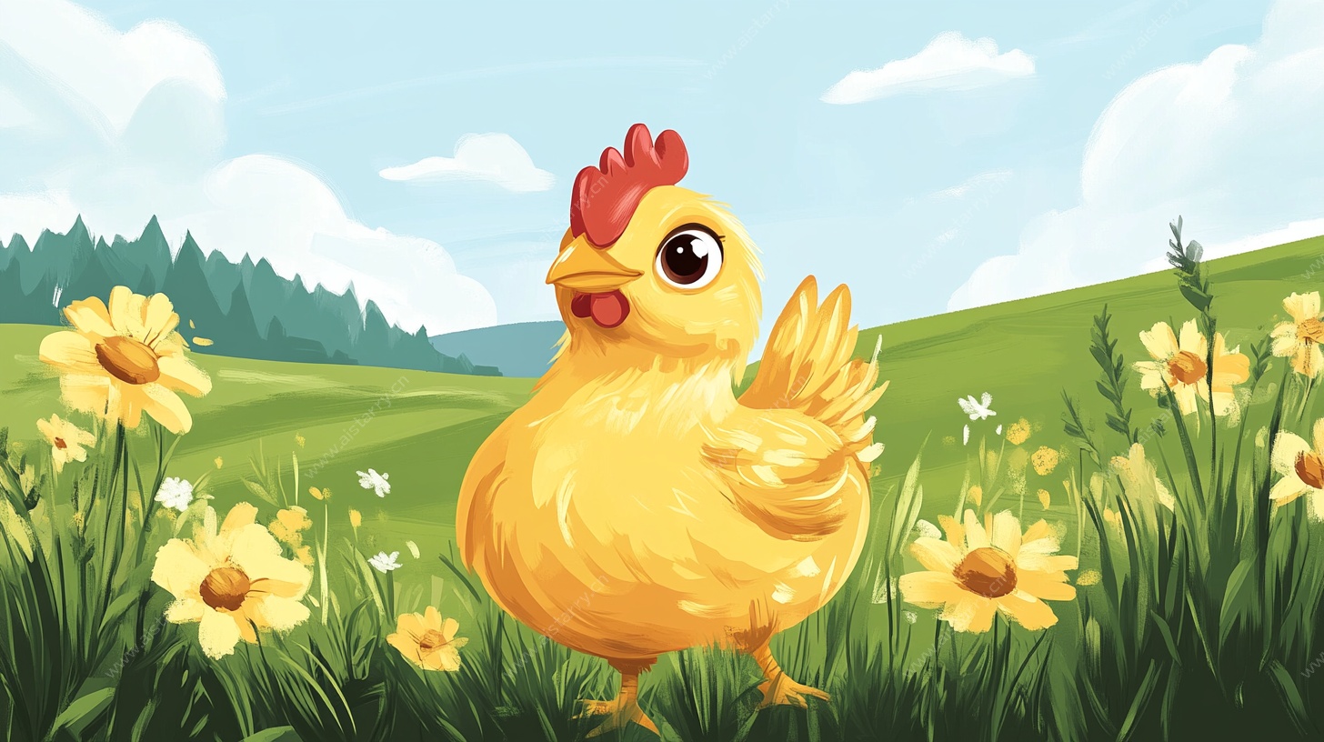 田野中的小黄鸡