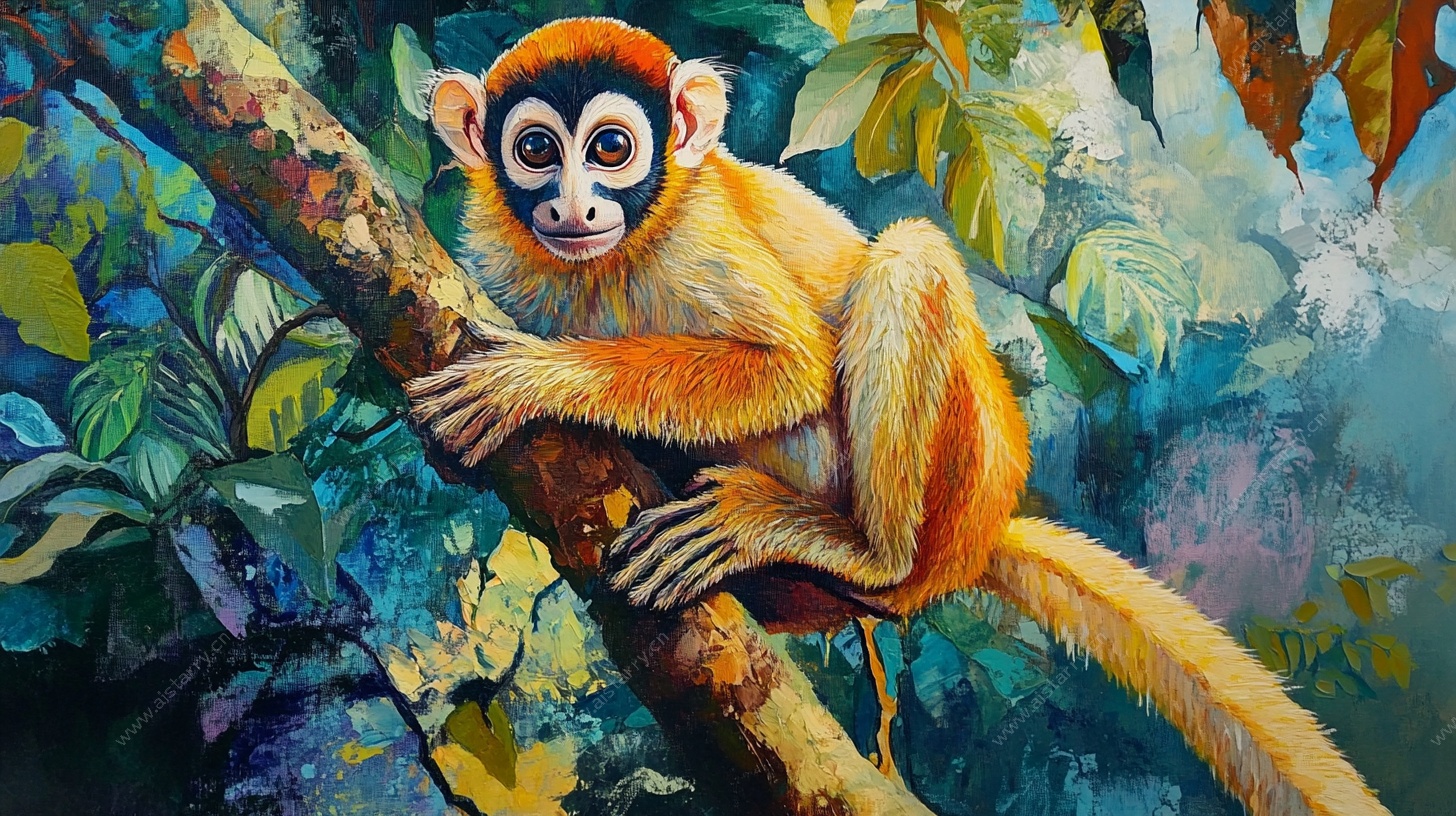 树枝上的可爱金丝猴