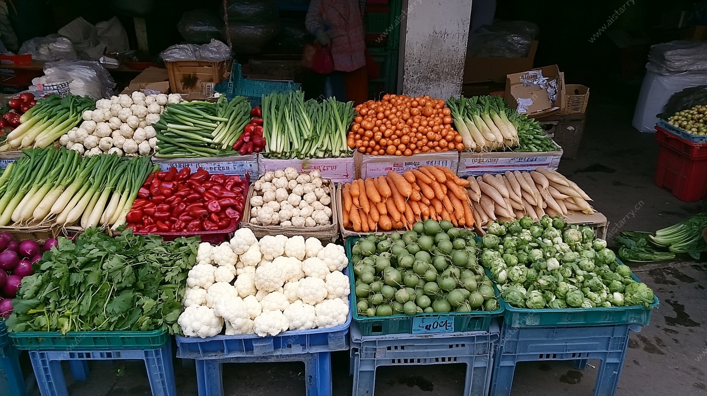 菜市场新鲜蔬菜摊位