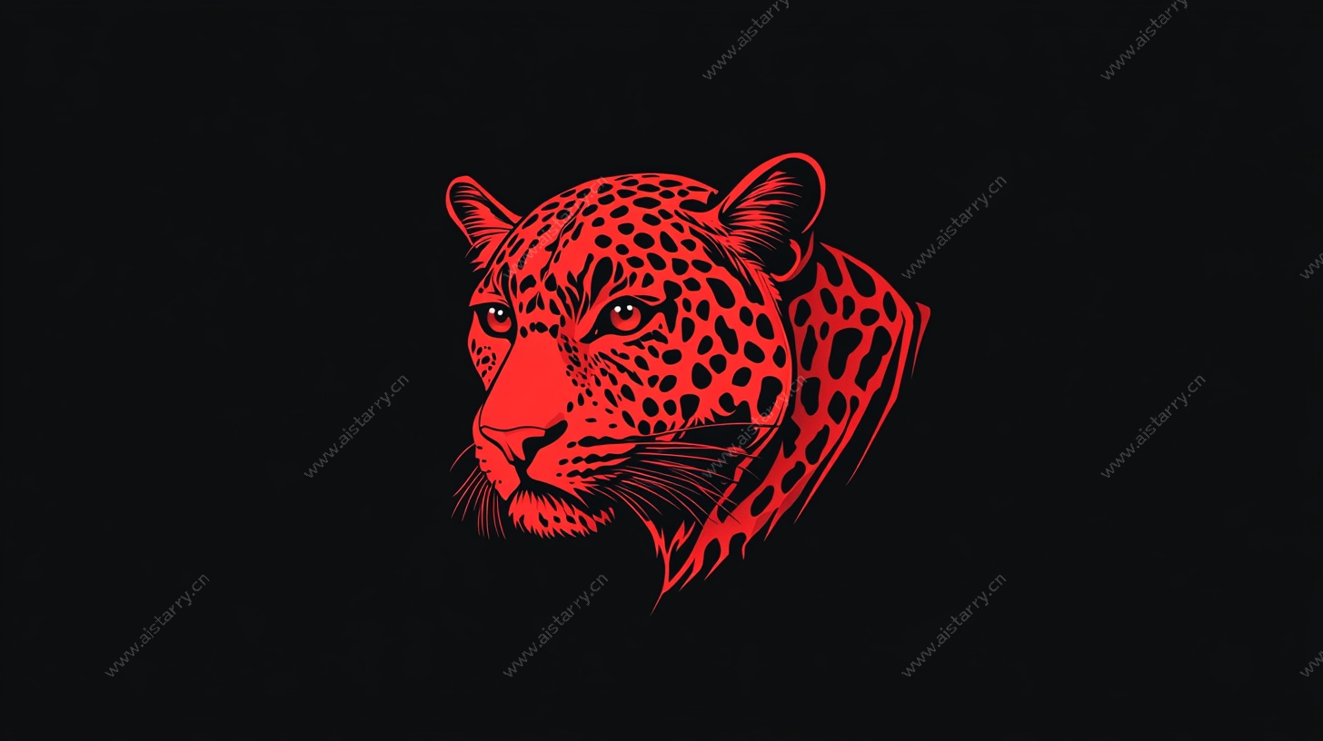 红色猎豹头像设计图