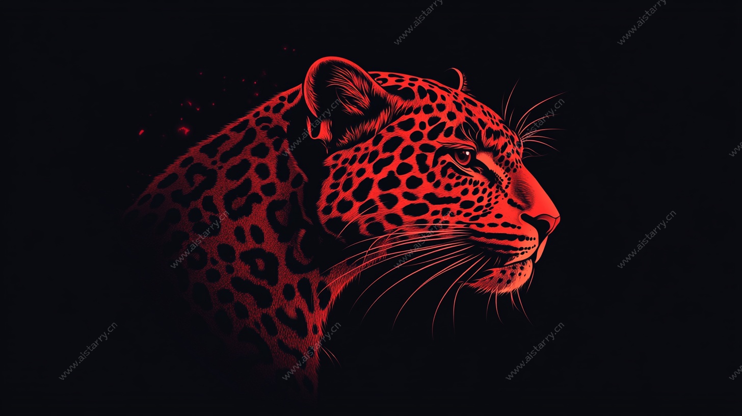 红色猎豹头像特写