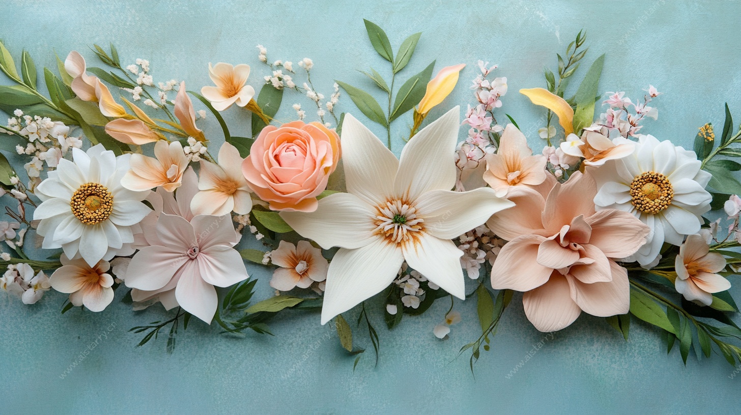 淡彩纸艺花卉装饰